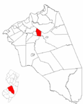 Map of Burlington County highlighting Eastampton Township